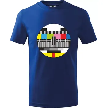 Chlapecké tričko No signal televizní obrazec - Tričko dětské bavlněné - 98 cm / 2 roky ( Královská modrá )