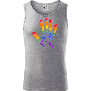 LGBT hand print - Tílko pánské Core - XL ( Tmavě šedý melír )