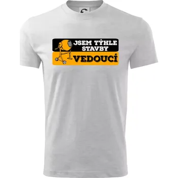 Chlapecké tričko Jsem týhle stavby vedoucí - Tričko dětské bavlněné - 98 cm / 2 roky ( Světlešedý Melír )