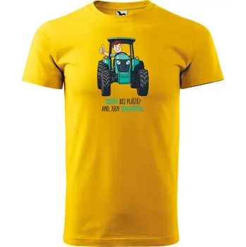 Pánské tričko Sablio Tričko s potiskem Ano, jsem traktorista - žluté 2XL