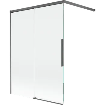 Vanová zástěna Mexen Rox dvoukřídlá rozkládací vanová zástěna 120 x 150 cm, transparentní, kartáčovaná šedá zbraň - Vanové zástěny