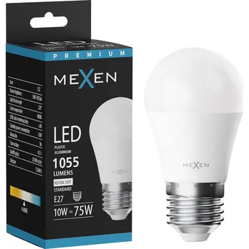 Žárovka Mexen Nova LED žárovka E27, G45, 10W, Neutrální - 4000K, 1055 lm - L101-E27-1040-01 Żarówki LED
