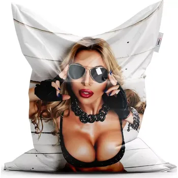 Sedací pytel Sablio Sedací vak Classic Žena s brýlemi - 150x100 cm