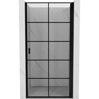 Sprchové dveře Mexen Mist-B sprchové dveře výklopné pravé 80 cm, černá mřížka, černé - 8A2-080-000-70-77-P Sprchové dveře