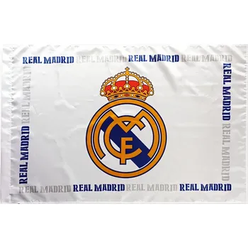 Vlajka Real Madrid FC Vlajka Real Madrid, bílá, přehyb na tyč, 150 × 100 cm