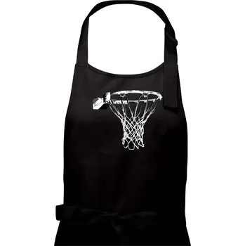 Kuchyňská zástěra Basketbalový koš - Dámská zástěra na vaření - Univerzální velikost ( Černá )