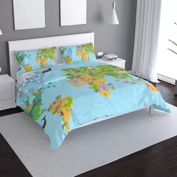 Povlečení Sablio Povlečení Zvířecí mapa světa - 140x200 / 90x70