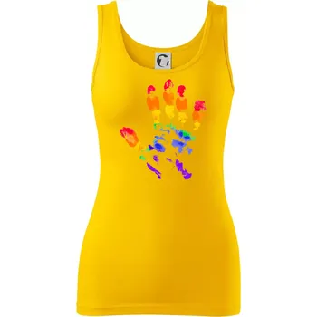 LGBT hand print - Dámské tílko - 2XL ( Žlutá )