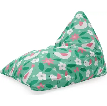 Sedací pytel Sablio Sedací vak Triangl Květiny a ptáčci: 120 x 100 x 100 cm