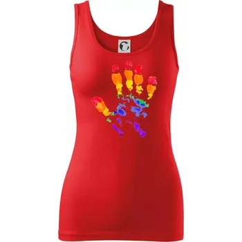 Dámské tričko LGBT hand print - Dámské tílko - 2XL ( Červená )