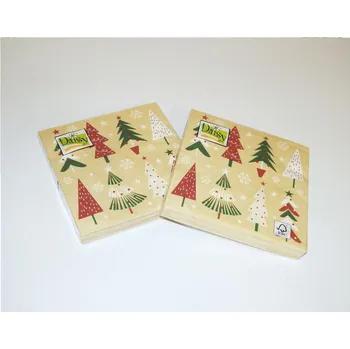 Vánoční dekorace Ubrousky Daisy L - vánoční stromek kraft 598657