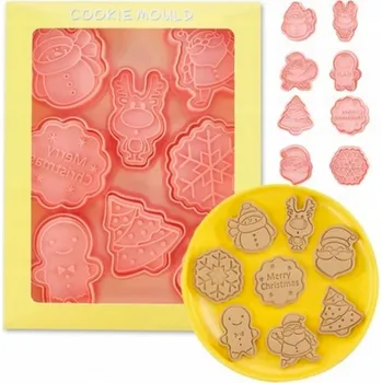 Formička FORMIČKY NA SVÁTEČNÍ CUKROVÍ NA PERNÍČKOVÉ SUŠENKY VYKRAJOVÁTKA SADA 8 KUSŮ FOREM