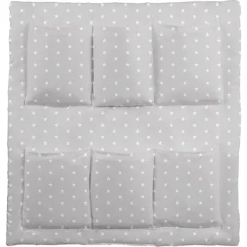 Dětsný nábytek Kapsář na postýlku Šedý s hvězdami