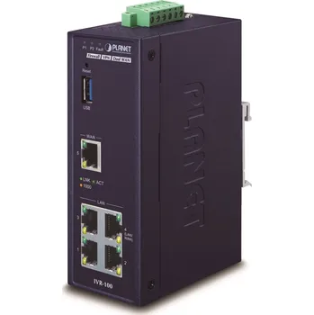 Switch Planet IVR-100 Router/firewall VPN/VLAN/QoS, 2xWAN(SD-WAN), 3xLAN, IP30, -40 až +75°C, 9-48VDC