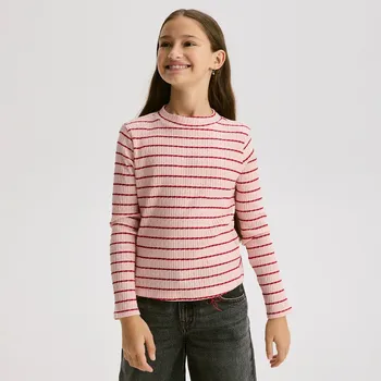 Dívčí oblečení Reserved - Pruhované tričko s dlouhými rukávy - červená - 370FT-33X - 370FT-33X-134