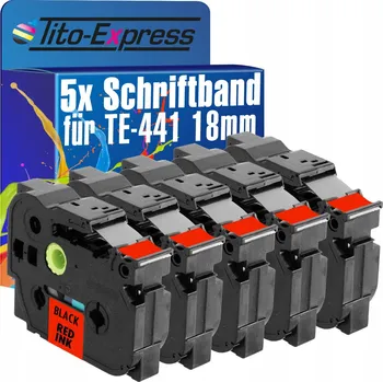 Pásek do tiskárny 5x Páska do BROTHER TZ441 18mm 8m TZe-441 červená