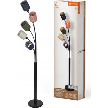 Stojací lampa Stojací lampa LEDVANCE s 5 světly Decor Felt Weaving Cans, vyrobená z plst