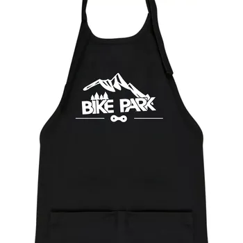 Kuchyňská zástěra Bike park hory - Dětská zástěra na vaření - Univerzální velikost ( Černá )