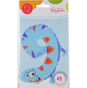 Balónek Fóliové balónky k 9. narozeninám - Ještěrka 45 cm 1 Ks