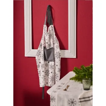 Kuchyňská zástěra Sinsay - Zimní kuchyňská zástěra s motivem sněhových vloček - bílá - 050HP-00X - 050HP-00X-ONE