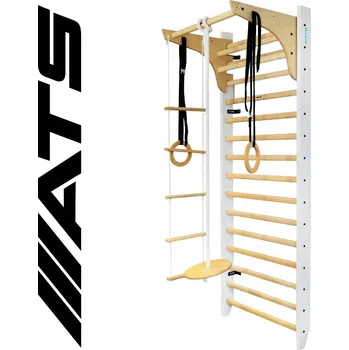 Žebřík Gymnastický žebřík do pokoje dítěte, bílý, dřevěný - cvičební sestava