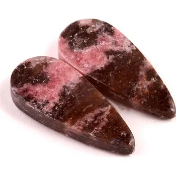 Přírodní kámen Kabošony páry Rhodonit č.P737 (32x15x6mm)