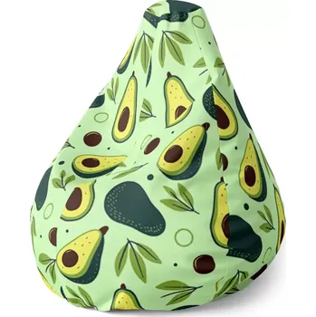 Sedací pytel Sablio Sedací vak Pear Kreslené avokádo - 70 x 95 x 15 cm
