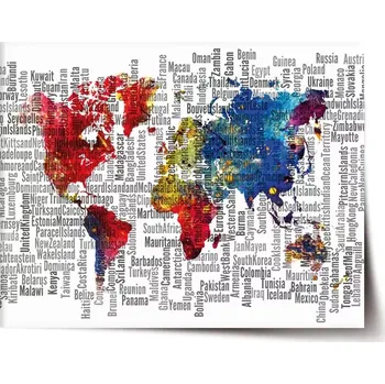 Plakát Sablio Plakát Jména států - 60x40 cm