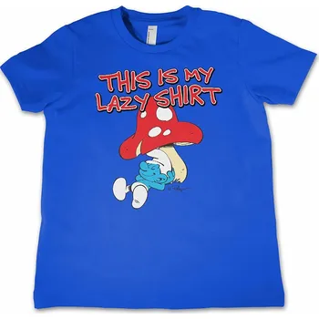 Chlapecké tričko The Smurfs tričko, This Is My Lazy Shirt Kids Blue, dětské M velikost M (8 let)