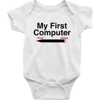 Kojenecké oblečení My First Computer - Body kojenecké s krátkým rukávem - Krátký r. 18-24 měs ( Bílá )