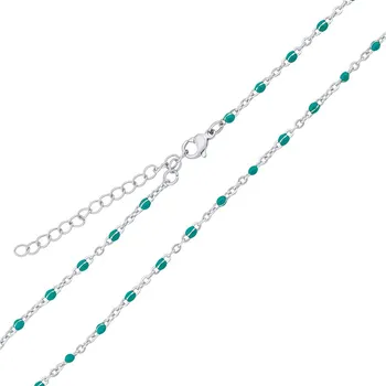 Šperk Náhrdelník Nathalia z chirurgické oceli - tyrkysový 38 cm