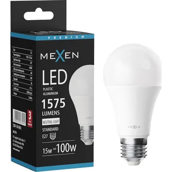 Žárovka Mexen Nova LED žárovka E27, A60, 15W, Neutrální - 4000K, 1575 lm - L100-E27-1540-01 Żarówki LED