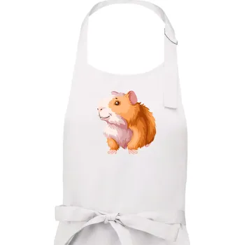 Kuchyňská zástěra Morče - kreslené, bílo oranžové - Pánská zástěra na vaření - Univerzální velikost ( Bílá )