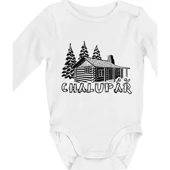 Chalupář srub - Body kojenecké s dlouhým rukávem - Dlouhý r. do 3 měs ( Bílá )