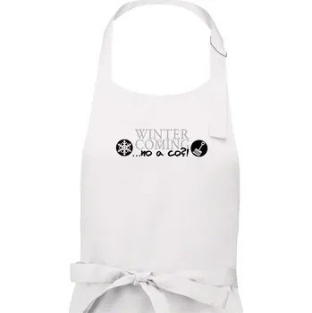 Kuchyňská zástěra Winter Is Coming parodie - Pánská zástěra na vaření - Univerzální velikost ( Bílá )