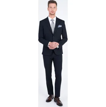 Tmavě modrý strečový oblek V přiléhavém střihu 192700