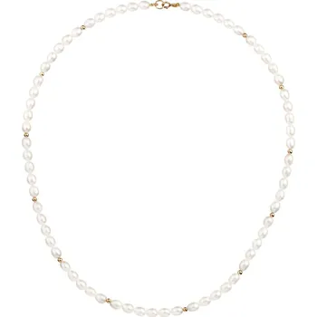 Náhrdelník Náhrdelník s prvky ze žlutého zlata a perlami - AP529-5110