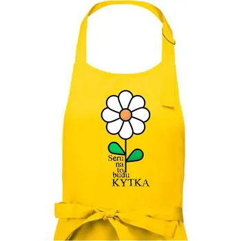 Kuchyňská zástěra Seru na to, budu kytka - Pomněnka - Dámská zástěra na vaření - Univerzální velikost ( Žlutá )
