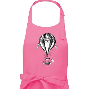 Kuchyňská zástěra Horkovzdušný balón kreslený - Pánská zástěra na vaření - Univerzální velikost ( Růžová )