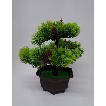 umělá květina Bonsaj v květináči 25 cm zelená