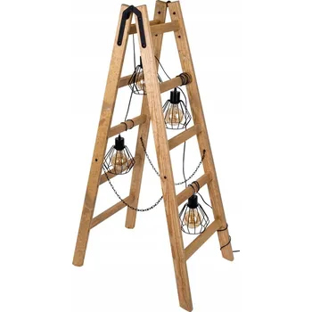 Stojací lampa SPOTLIGHT Stojací lampa 4xE27 Max.15W LED Dřevěná Borovice Hnědá a Černá