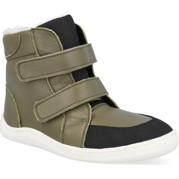 Dívčí zimní obuv Barefoot dětské zimní boty Baby Bare - Febo Winter Bosco zelené Velikost: 27