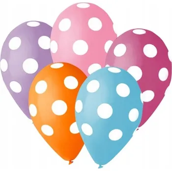 Balónek Gumové balónky S TEČKAMI barevný mix 5 ks