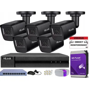Bezpečnostní kamera SADA PRO DOMÁCÍ MONITORING 5x KAMERA 4MPX VENKOVNÍ PoE IP HILOOK HIKVISION