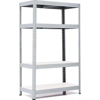 regál Policový regál Trestles RH 1500x1000x400, nosnost 1400 kg, 4 police bílé Barva: šedá