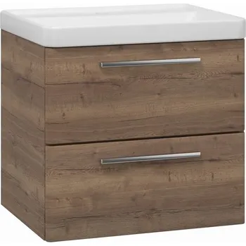 Koupelnový nábytek EBS Urban Skříňka s umyvadlem 61cm, dub Halifax/madlo nerez URBAN61DHN