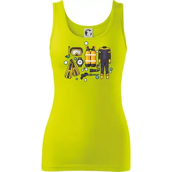 Dámské tričko Potápěčská výzbroj - Dámské tílko - S ( Limetková )