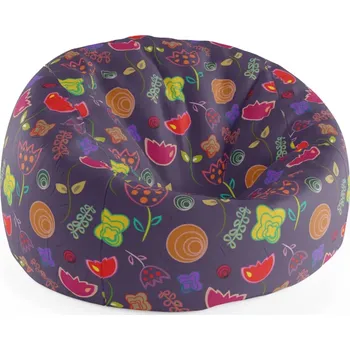 Sedací pytel Sablio Sedací vak Cocoon Nakreslené květiny - 75 x 45 x 35 cm