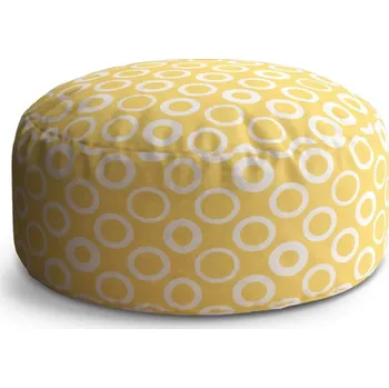 Taburet Sablio Taburet Circle Bílé kruhy na žluté: 38x48 cm