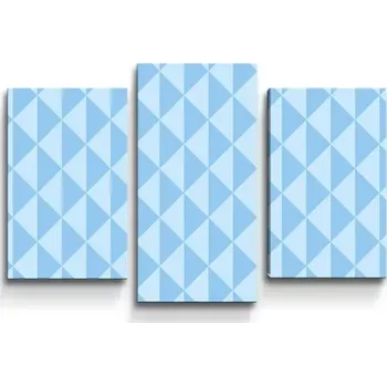 Obraz Sablio Obraz - 3-dílný Modré obrácené pyramidy - 75x50 cm